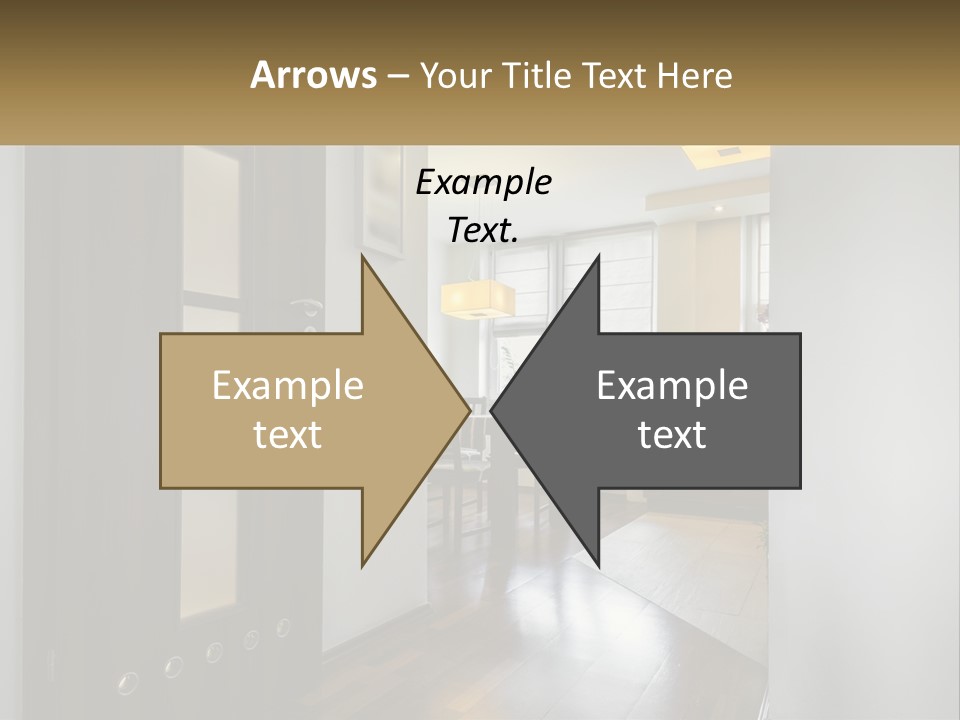 A Room With A Door And A Table In It PowerPoint Template