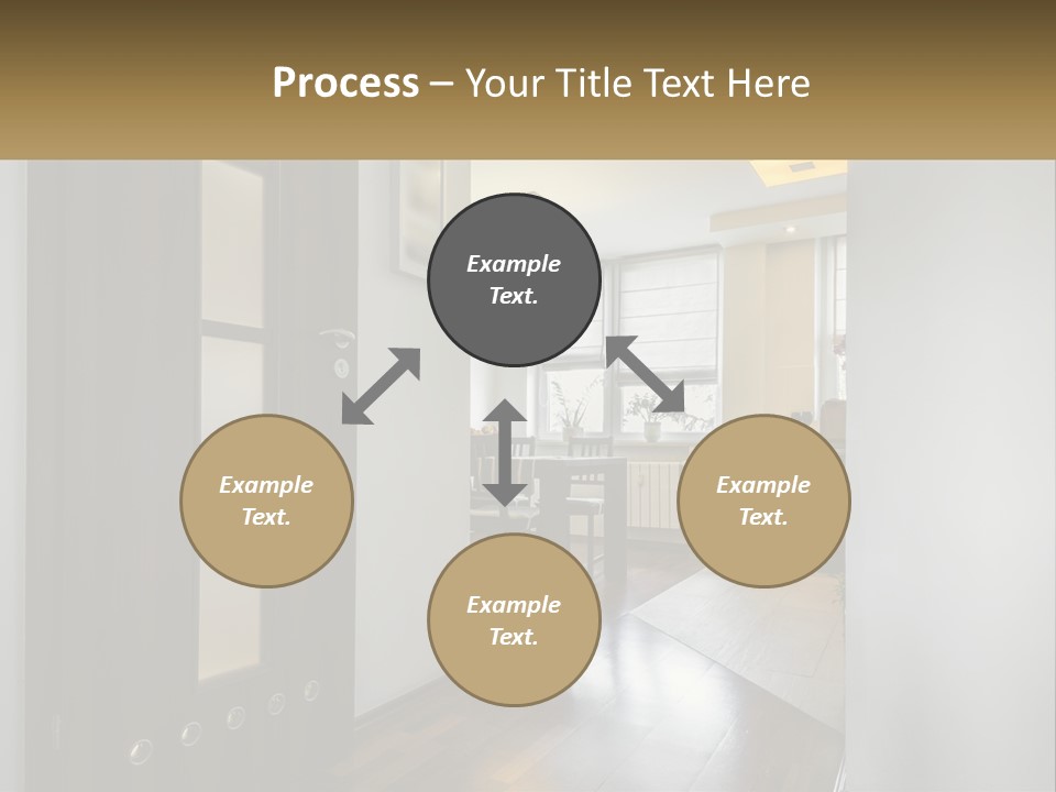 A Room With A Door And A Table In It PowerPoint Template