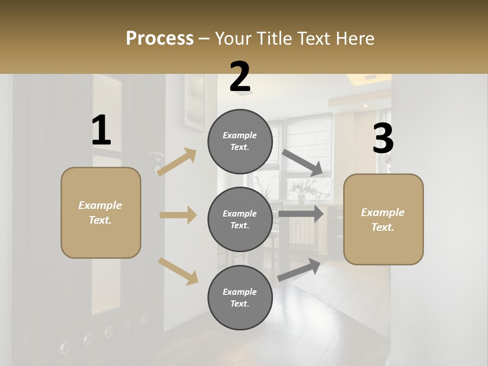 A Room With A Door And A Table In It PowerPoint Template