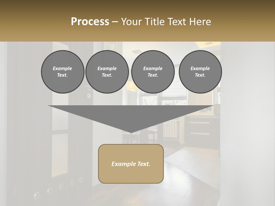 A Room With A Door And A Table In It PowerPoint Template