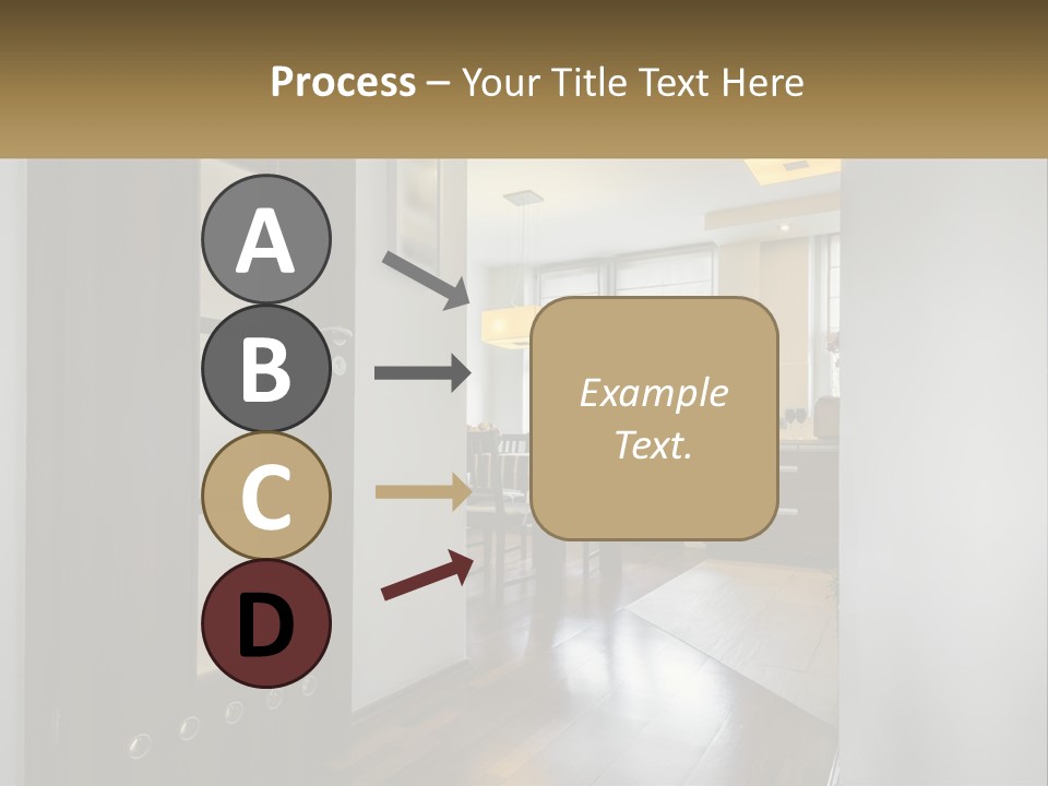 A Room With A Door And A Table In It PowerPoint Template