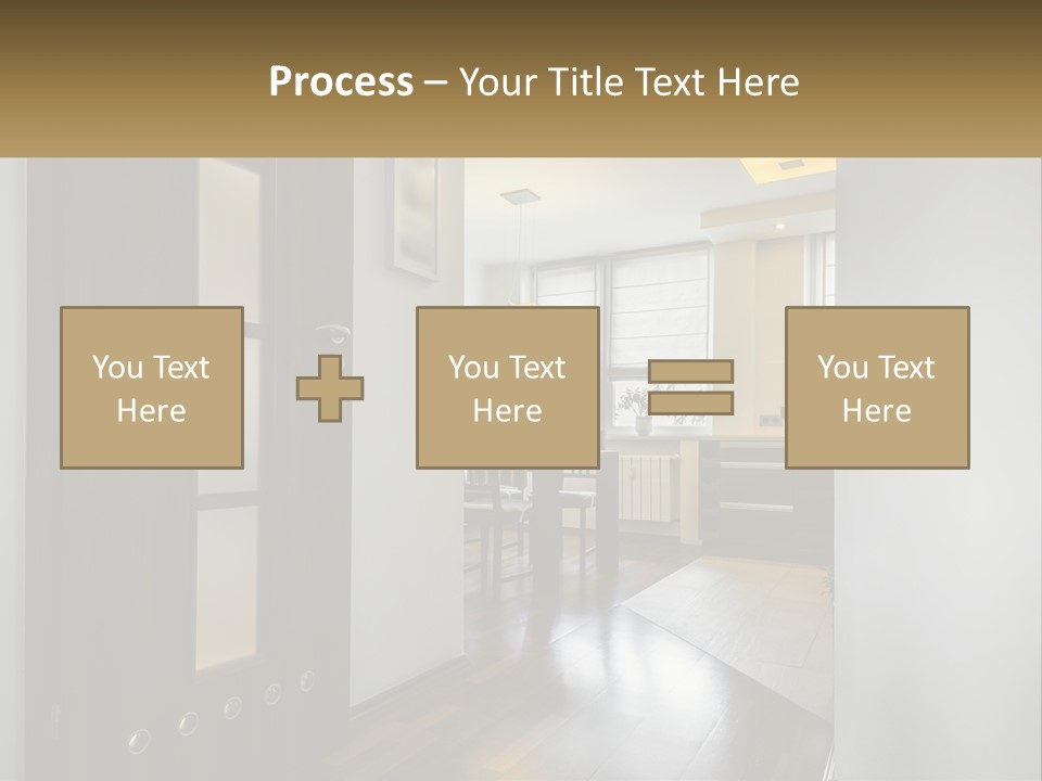 A Room With A Door And A Table In It PowerPoint Template