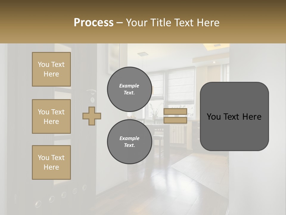 A Room With A Door And A Table In It PowerPoint Template