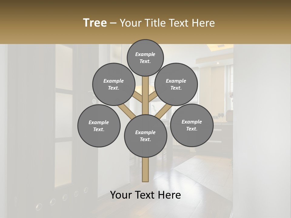 A Room With A Door And A Table In It PowerPoint Template