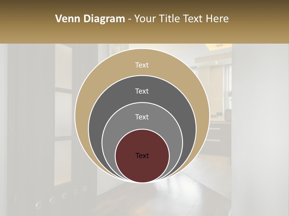 A Room With A Door And A Table In It PowerPoint Template