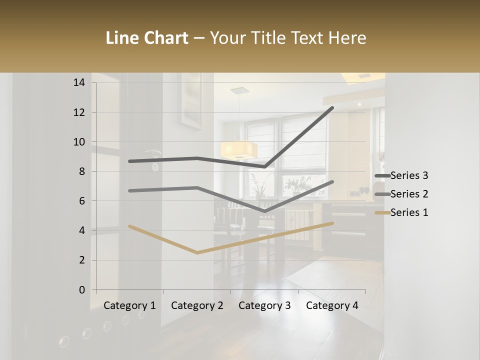 A Room With A Door And A Table In It PowerPoint Template