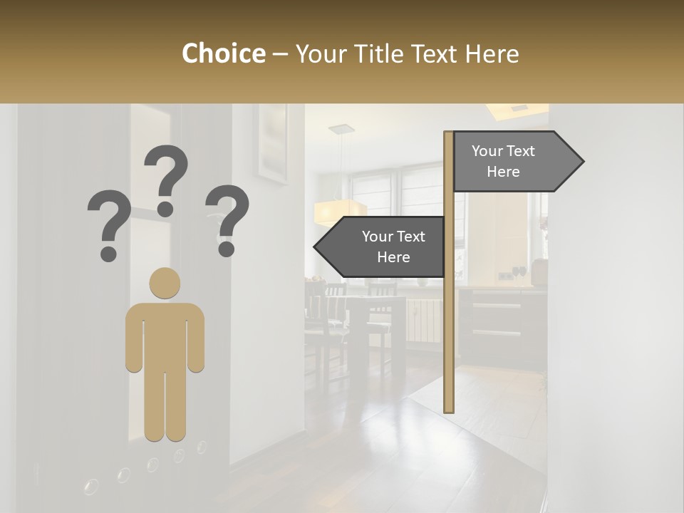 A Room With A Door And A Table In It PowerPoint Template