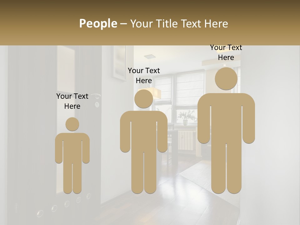 A Room With A Door And A Table In It PowerPoint Template