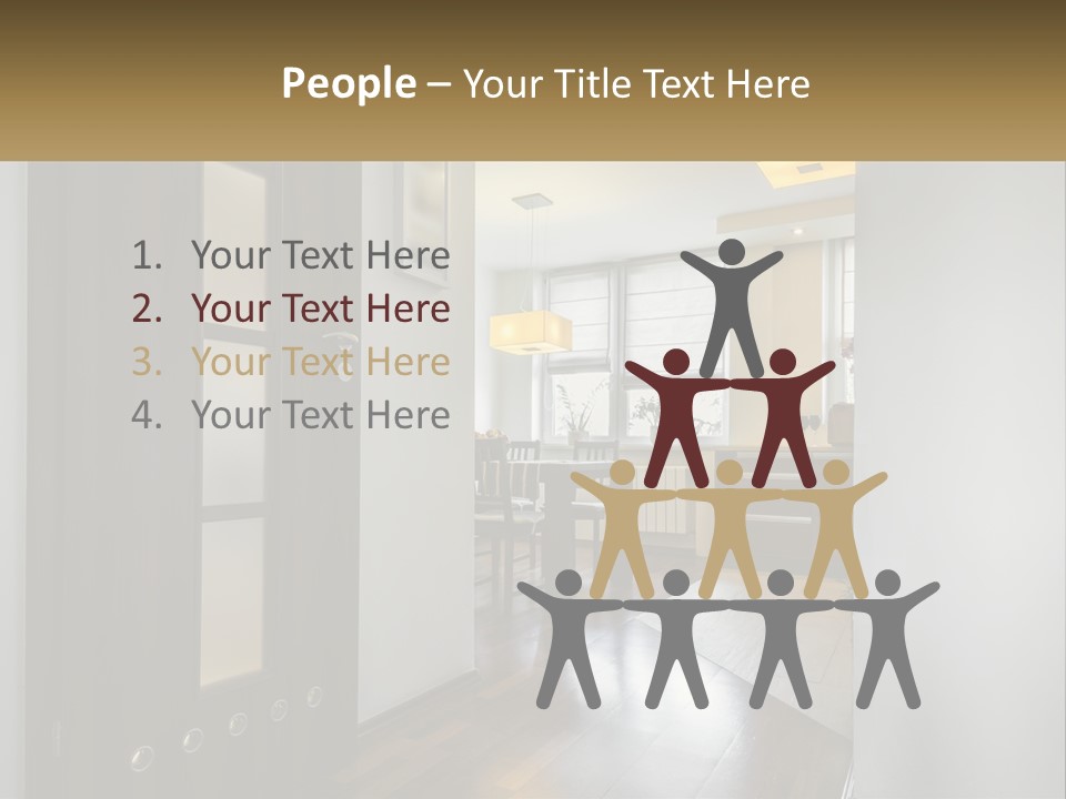 A Room With A Door And A Table In It PowerPoint Template