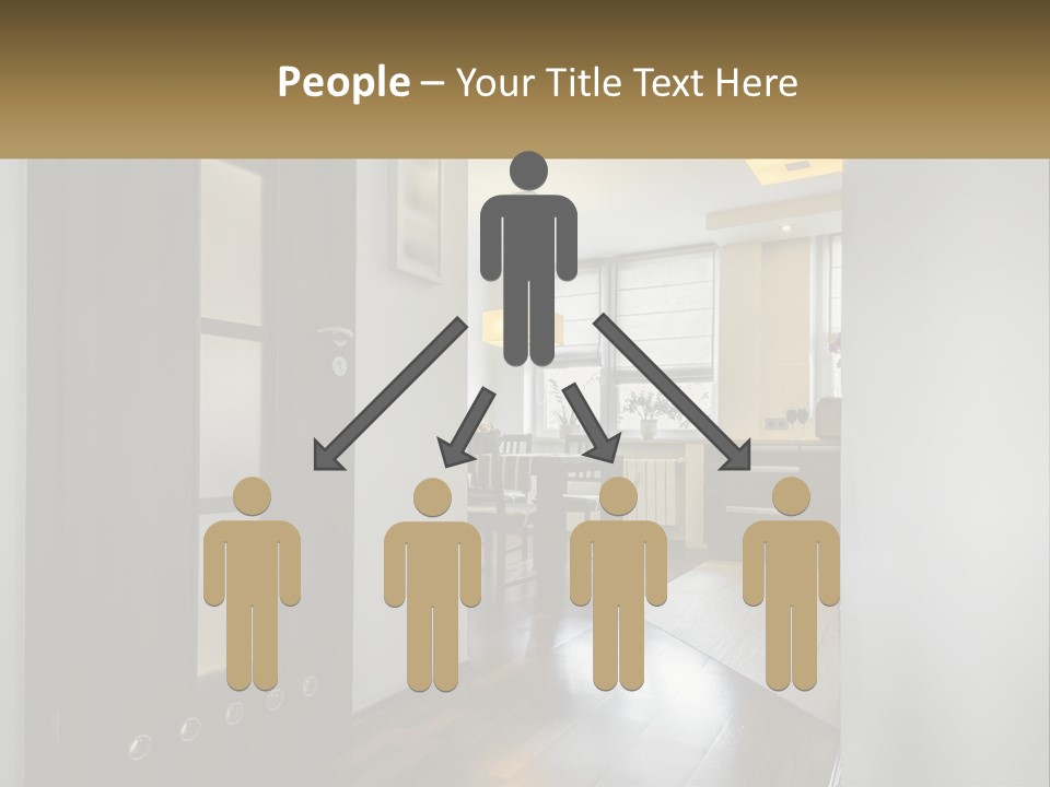 A Room With A Door And A Table In It PowerPoint Template