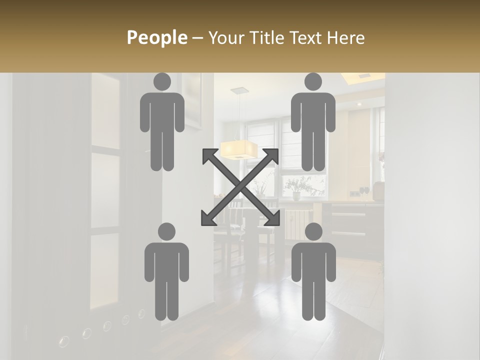 A Room With A Door And A Table In It PowerPoint Template