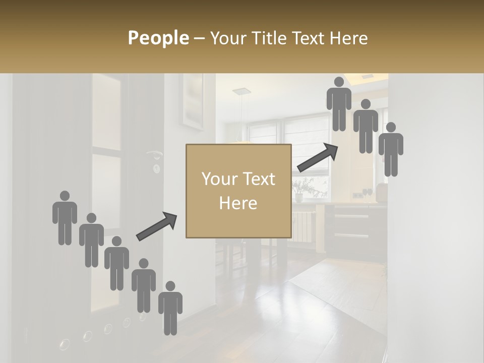 A Room With A Door And A Table In It PowerPoint Template