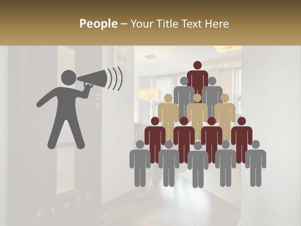 A Room With A Door And A Table In It PowerPoint Template