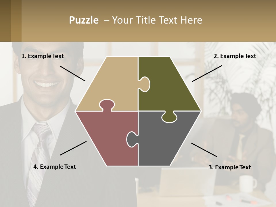 A Man In A Suit Standing In Front Of A Group Of People PowerPoint Template