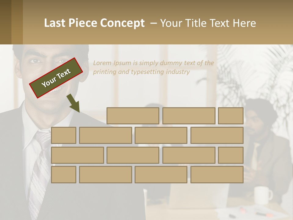 A Man In A Suit Standing In Front Of A Group Of People PowerPoint Template