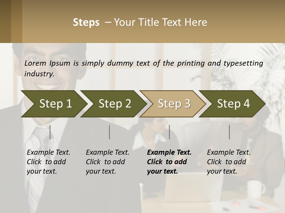 A Man In A Suit Standing In Front Of A Group Of People PowerPoint Template
