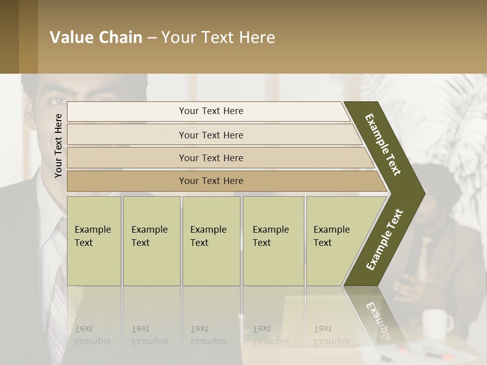 A Man In A Suit Standing In Front Of A Group Of People PowerPoint Template