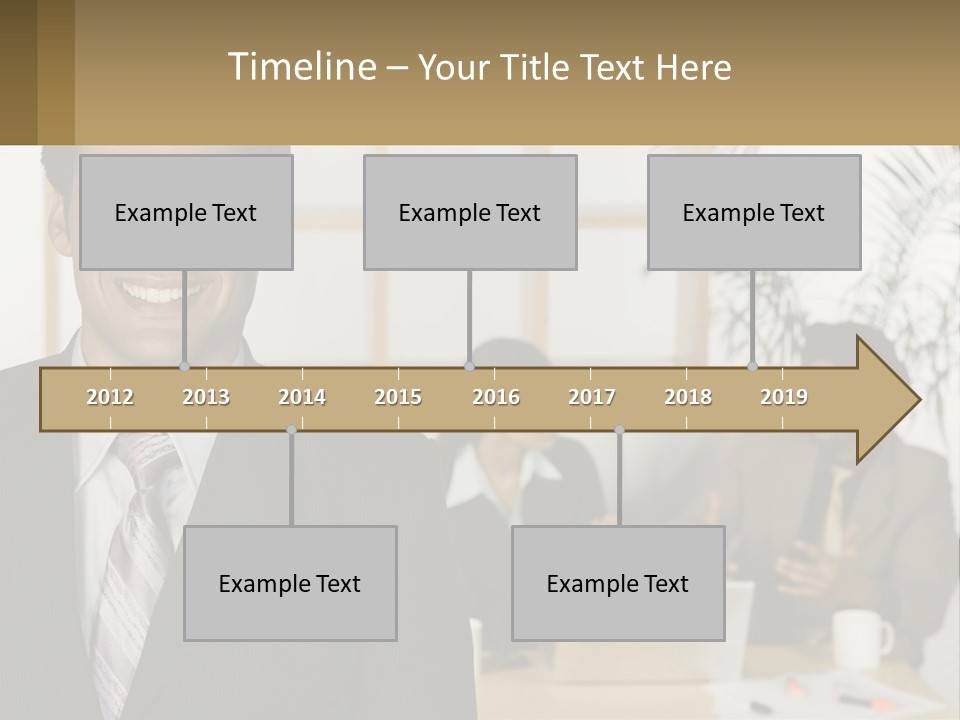 A Man In A Suit Standing In Front Of A Group Of People PowerPoint Template