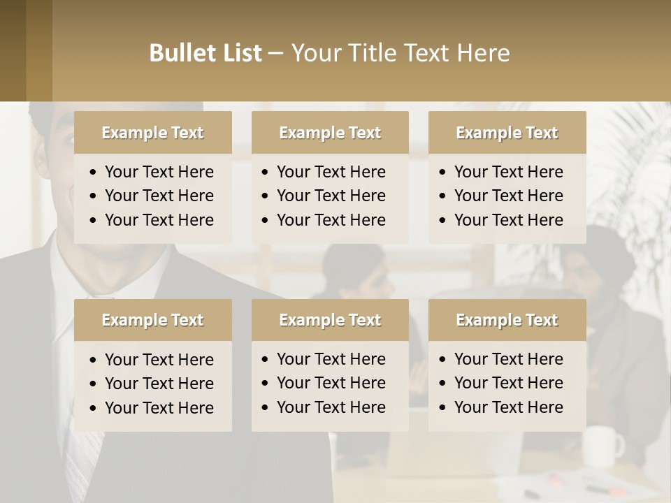 A Man In A Suit Standing In Front Of A Group Of People PowerPoint Template
