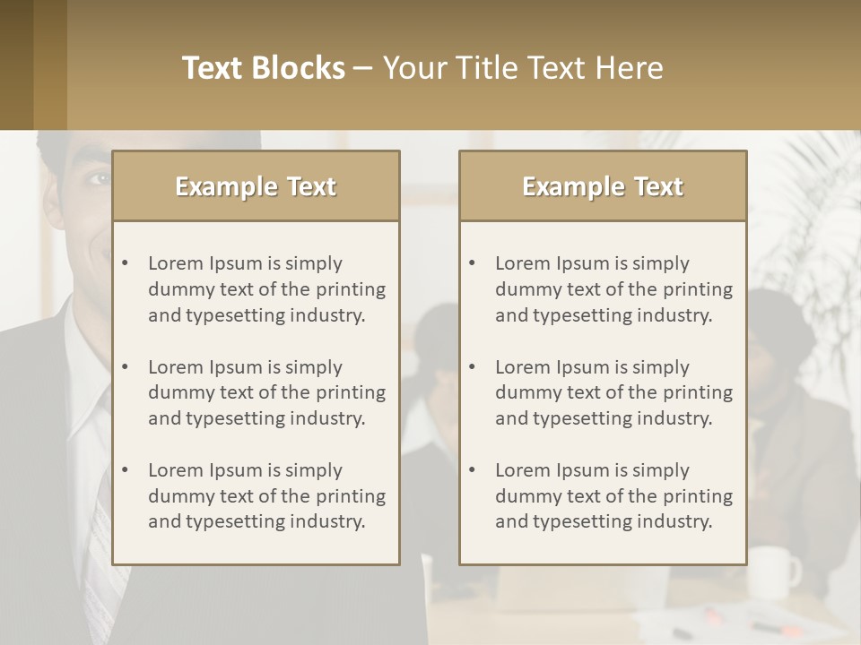 A Man In A Suit Standing In Front Of A Group Of People PowerPoint Template