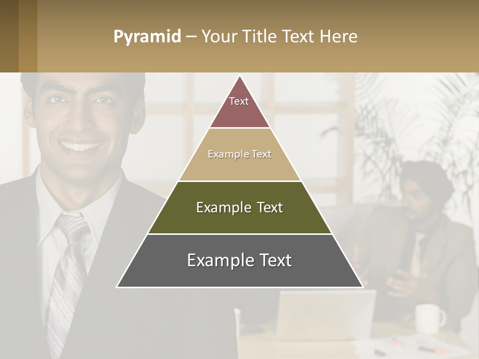 A Man In A Suit Standing In Front Of A Group Of People PowerPoint Template