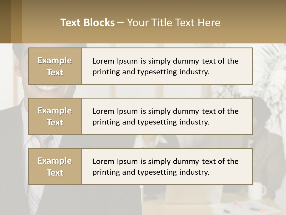 A Man In A Suit Standing In Front Of A Group Of People PowerPoint Template