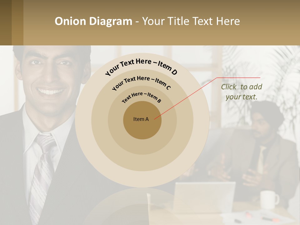 A Man In A Suit Standing In Front Of A Group Of People PowerPoint Template