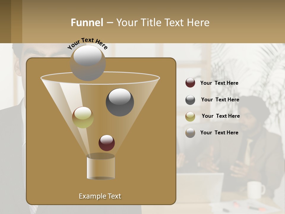 A Man In A Suit Standing In Front Of A Group Of People PowerPoint Template