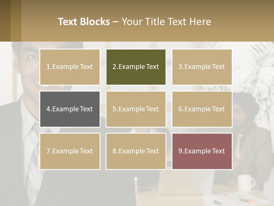 A Man In A Suit Standing In Front Of A Group Of People PowerPoint Template