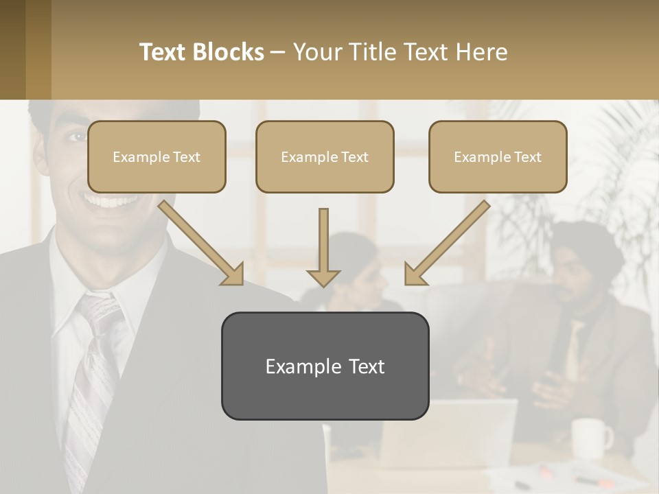 A Man In A Suit Standing In Front Of A Group Of People PowerPoint Template