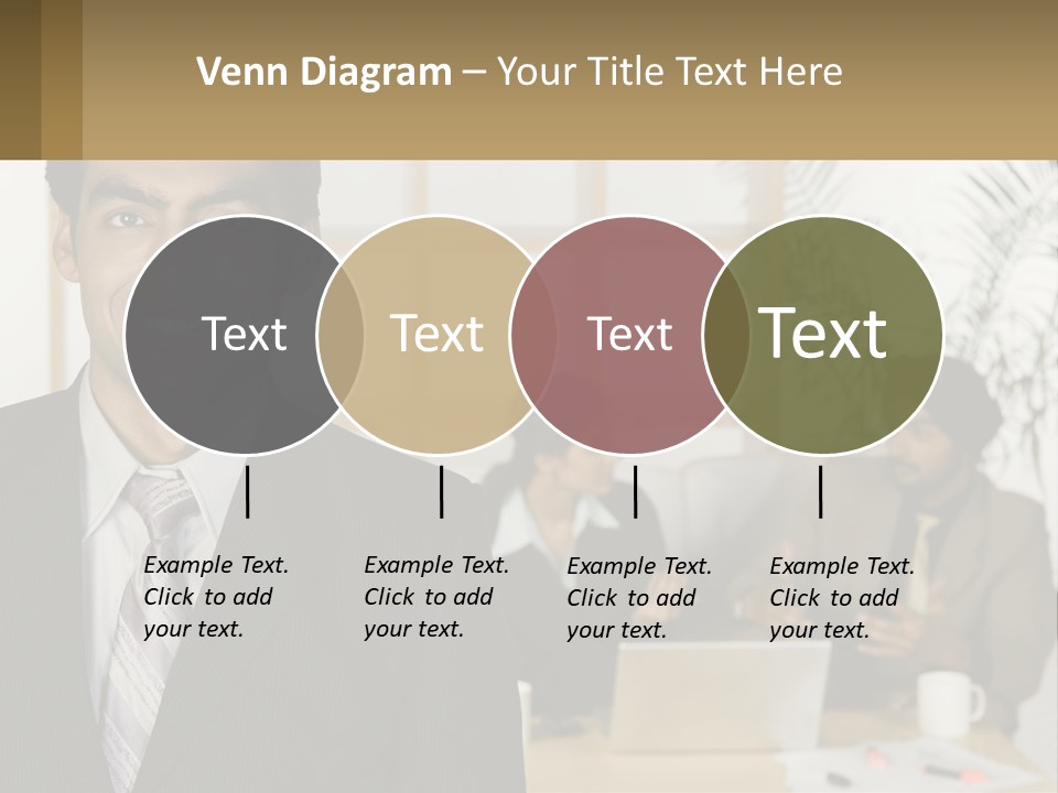 A Man In A Suit Standing In Front Of A Group Of People PowerPoint Template
