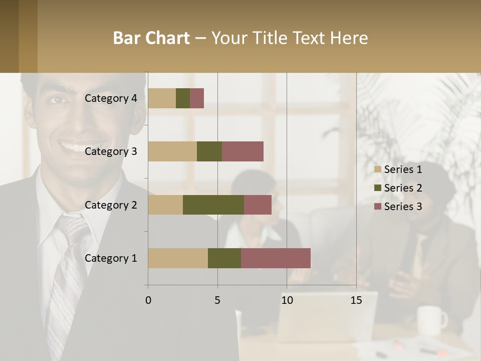 A Man In A Suit Standing In Front Of A Group Of People PowerPoint Template