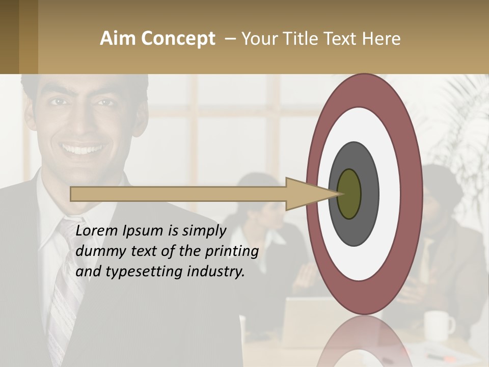 A Man In A Suit Standing In Front Of A Group Of People PowerPoint Template