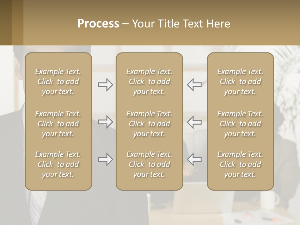 A Man In A Suit Standing In Front Of A Group Of People PowerPoint Template