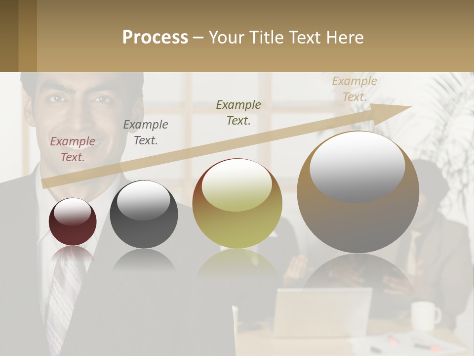 A Man In A Suit Standing In Front Of A Group Of People PowerPoint Template