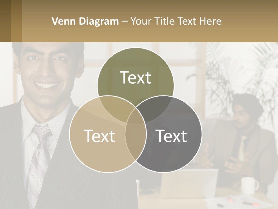 A Man In A Suit Standing In Front Of A Group Of People PowerPoint Template