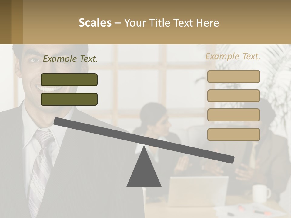 A Man In A Suit Standing In Front Of A Group Of People PowerPoint Template
