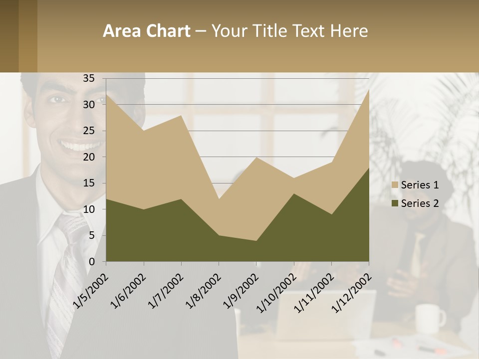 A Man In A Suit Standing In Front Of A Group Of People PowerPoint Template