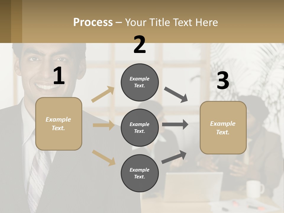A Man In A Suit Standing In Front Of A Group Of People PowerPoint Template
