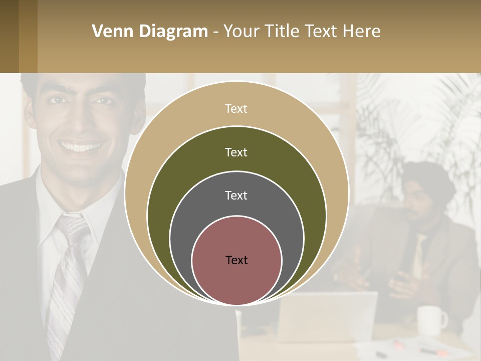 A Man In A Suit Standing In Front Of A Group Of People PowerPoint Template
