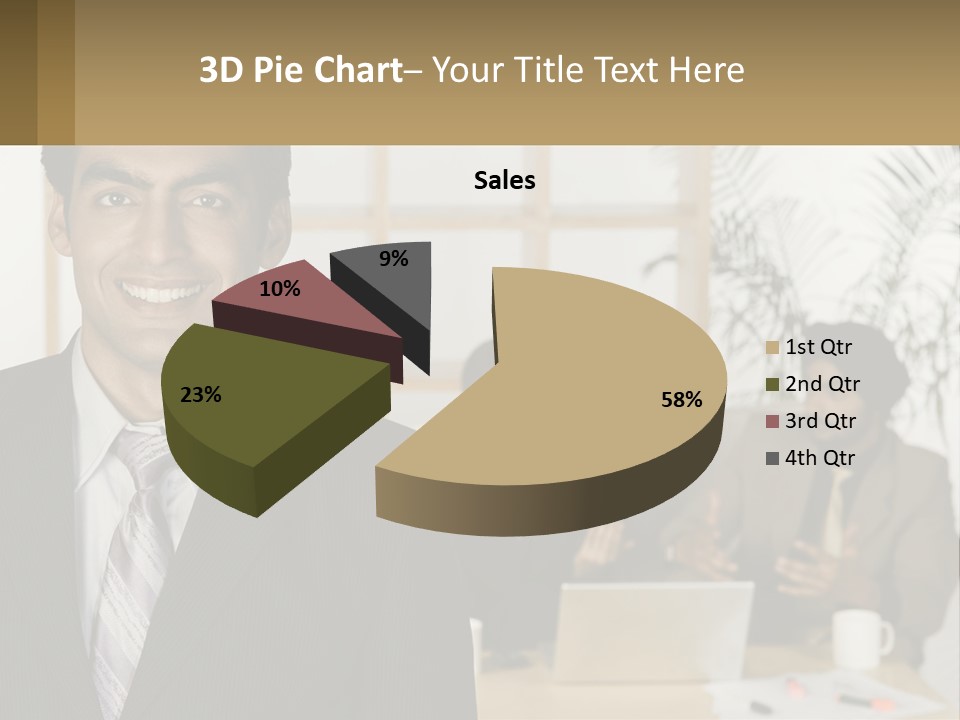 A Man In A Suit Standing In Front Of A Group Of People PowerPoint Template