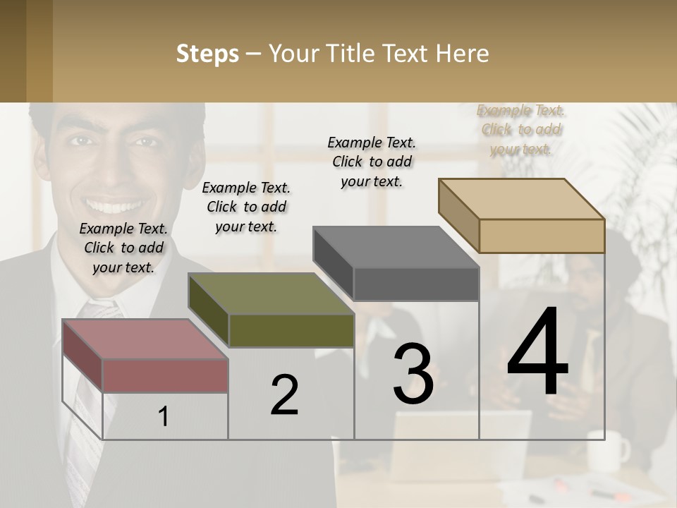 A Man In A Suit Standing In Front Of A Group Of People PowerPoint Template