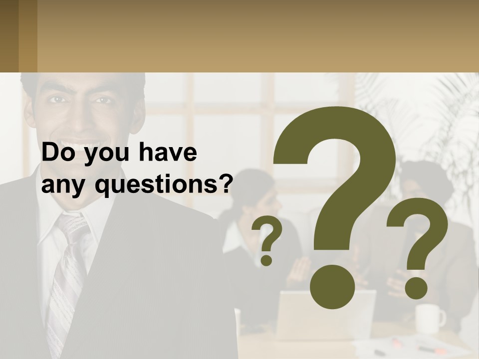 A Man In A Suit Standing In Front Of A Group Of People PowerPoint Template