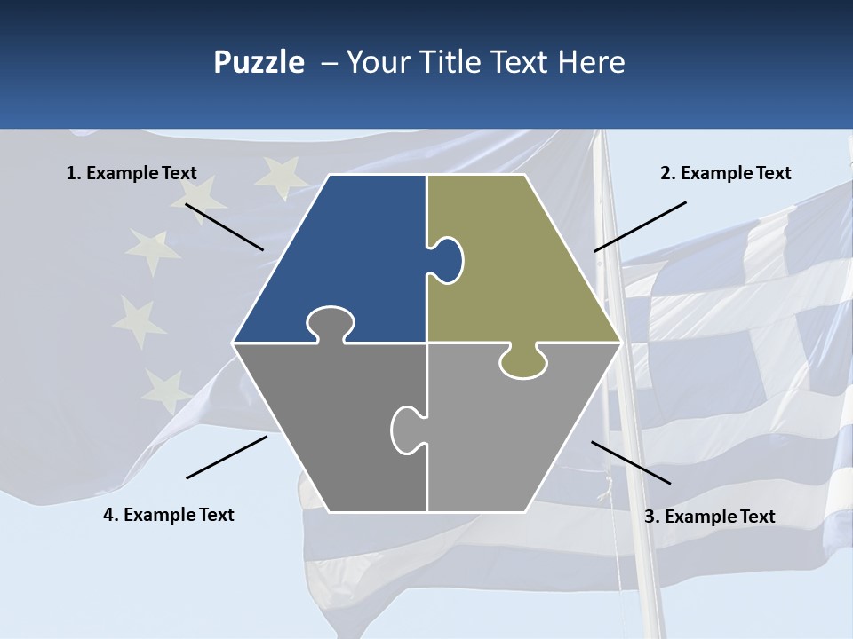 Two Flags Are Flying In The Wind With A Blue Sky In The Background PowerPoint Template