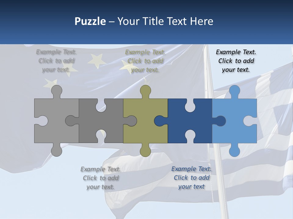 Two Flags Are Flying In The Wind With A Blue Sky In The Background PowerPoint Template