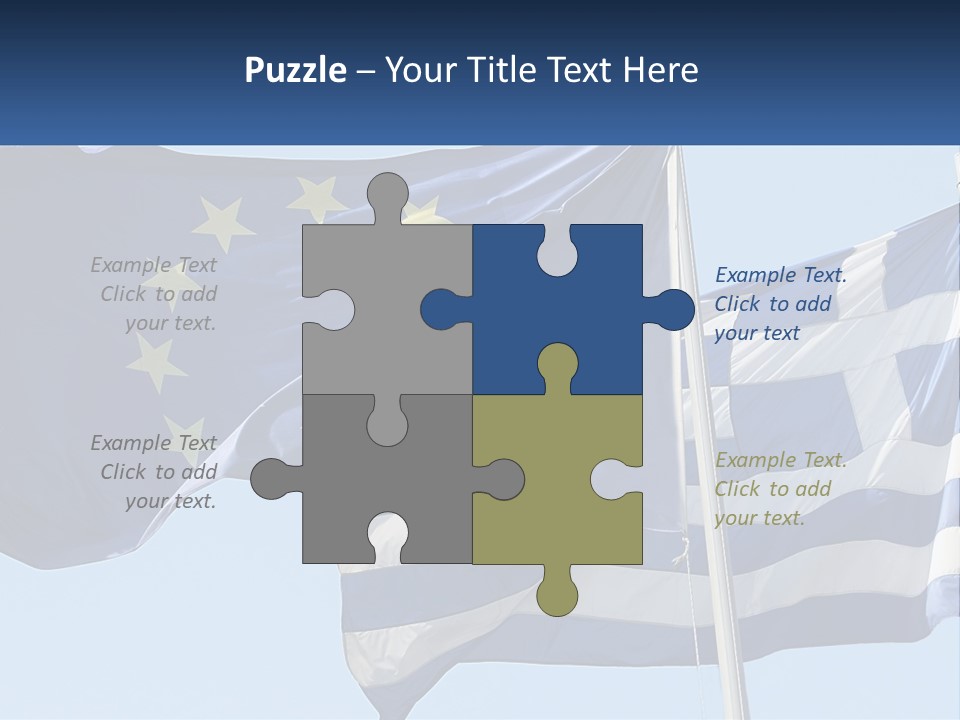 Two Flags Are Flying In The Wind With A Blue Sky In The Background PowerPoint Template