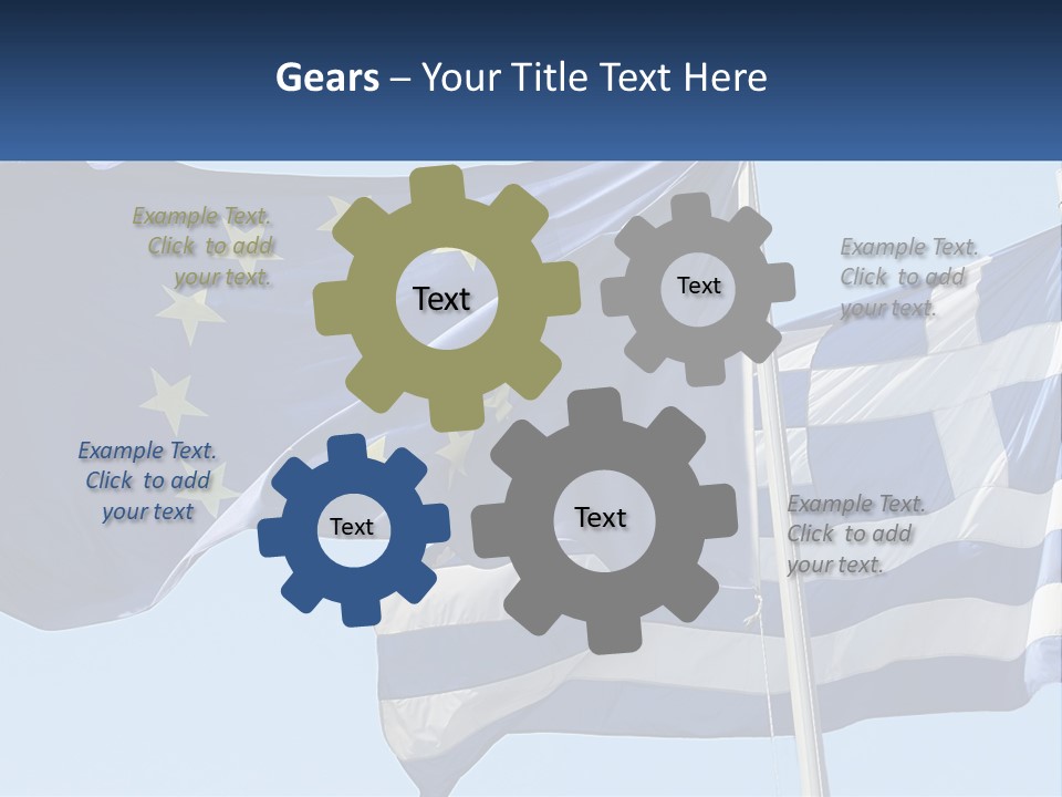 Two Flags Are Flying In The Wind With A Blue Sky In The Background PowerPoint Template