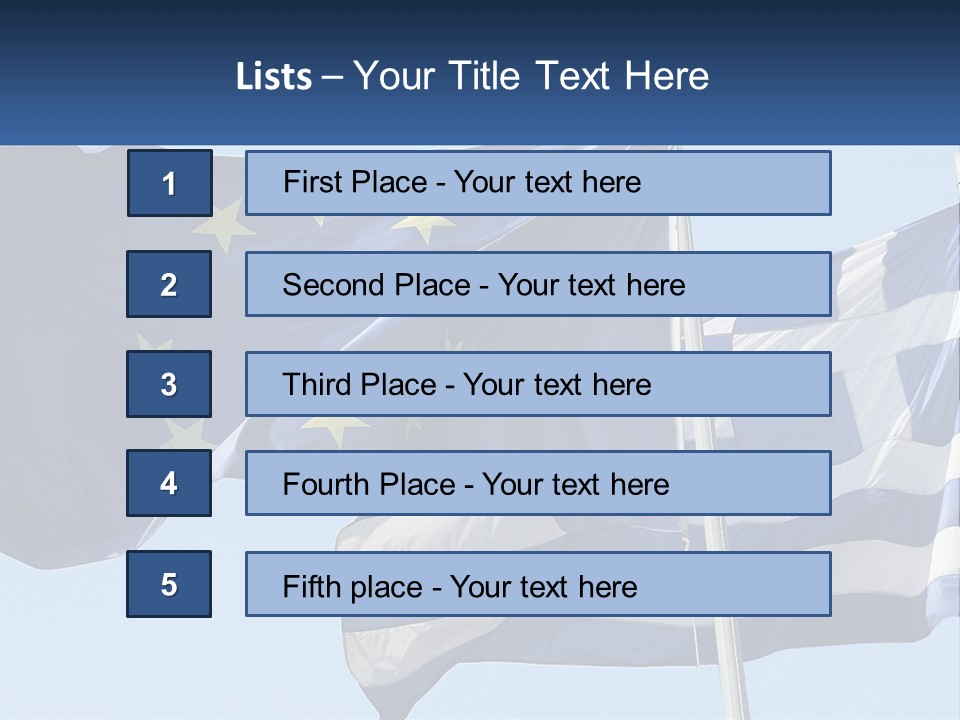 Two Flags Are Flying In The Wind With A Blue Sky In The Background PowerPoint Template