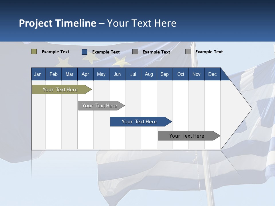 Two Flags Are Flying In The Wind With A Blue Sky In The Background PowerPoint Template