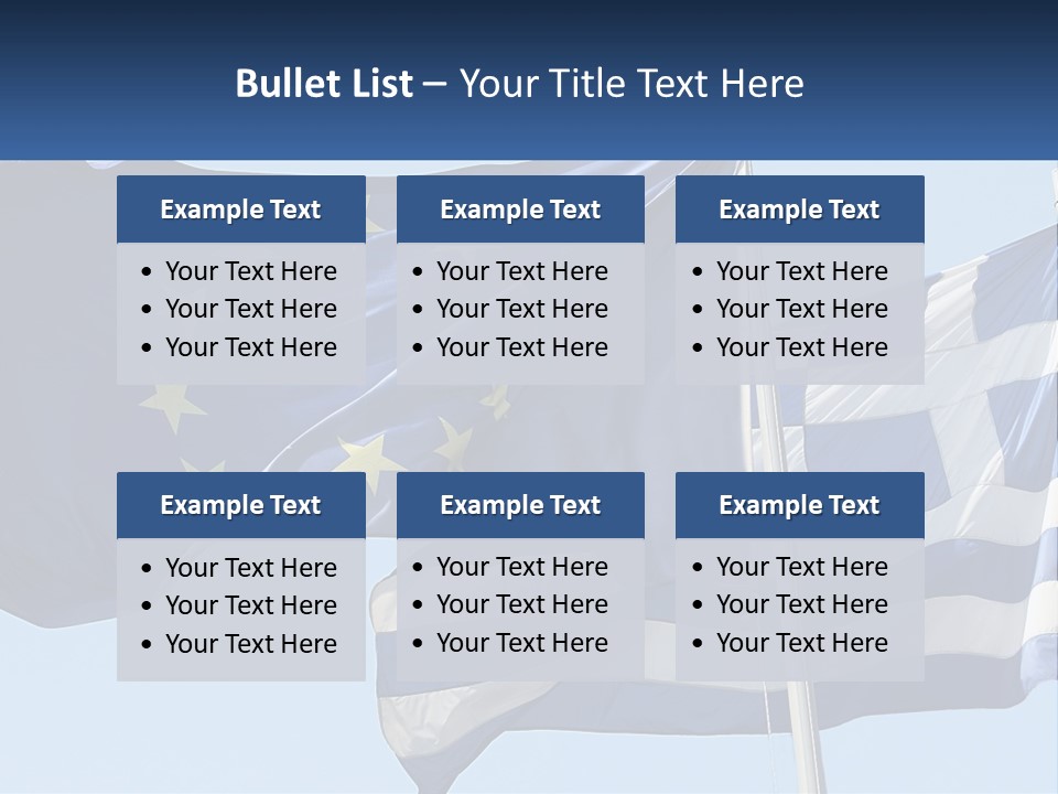 Two Flags Are Flying In The Wind With A Blue Sky In The Background PowerPoint Template